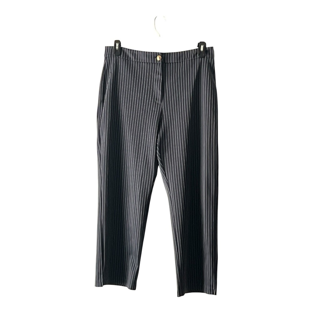Michael Kors Women's Pinstripe Flat‎ Front Ankle Pants Size 12